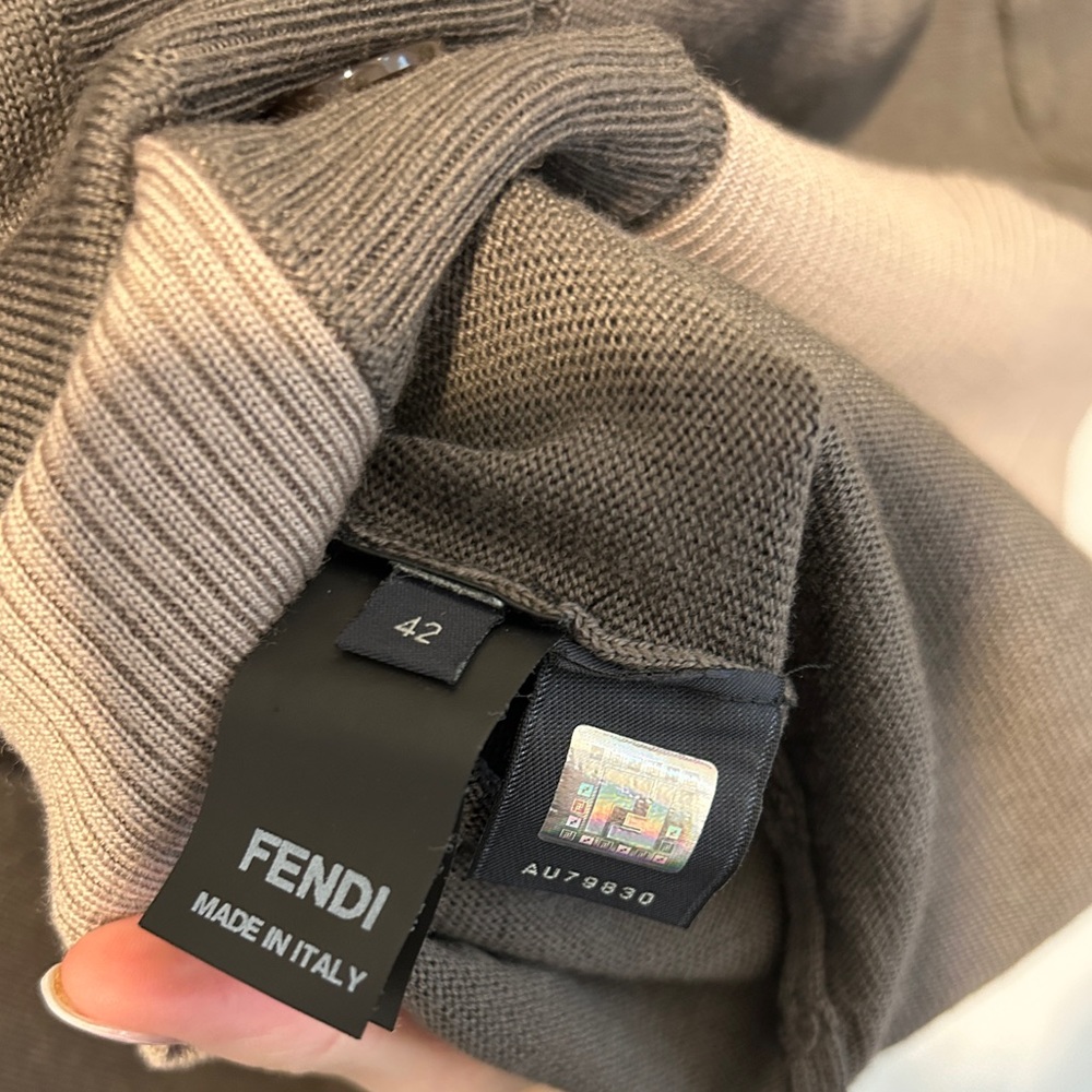 FENDI ~ 100% wool button up cardigan - Picture 6 of 10